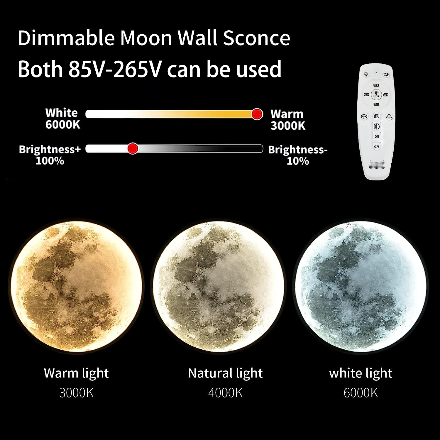 Luxury Corridor Mural Art Living Room Background Decoration Light Bedroom Bedside Lamps LED moon wall lamp