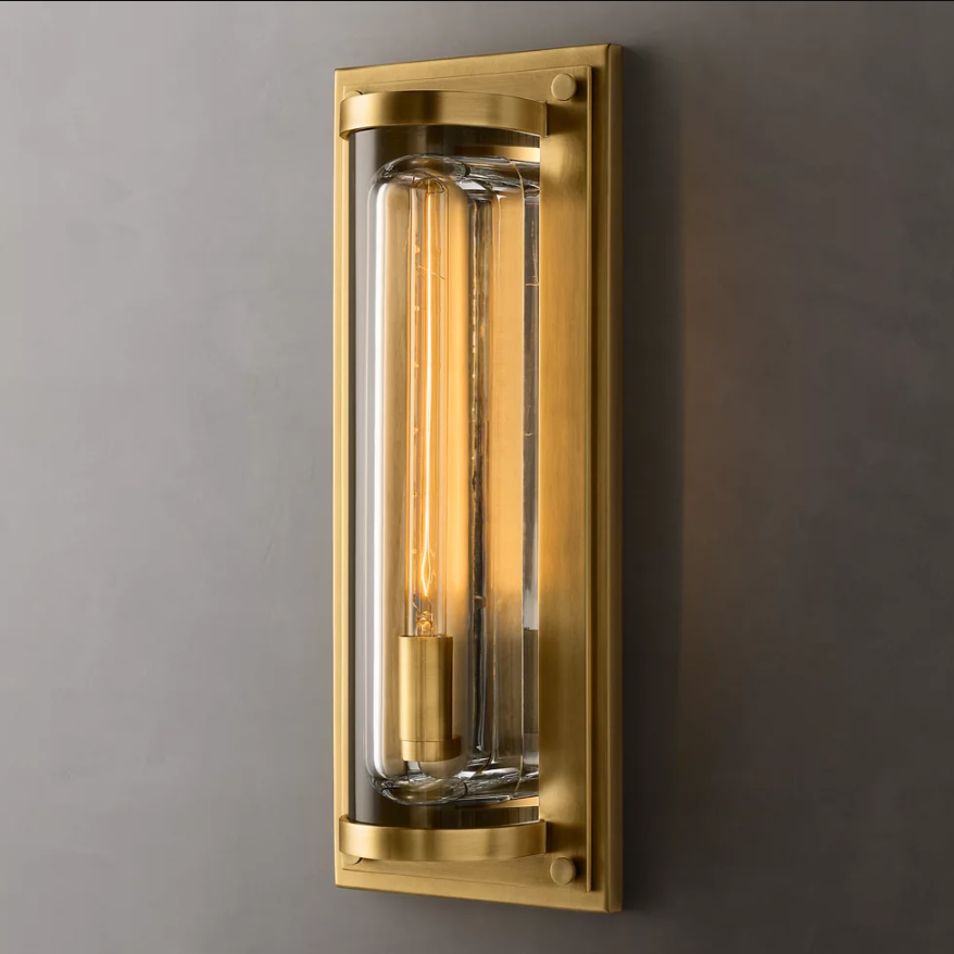 Modern Retro Lighting Fittings For Indoor Outdoor Gold Glass Sconce Toilet Up-Down LED Light Brass Wall Lamp