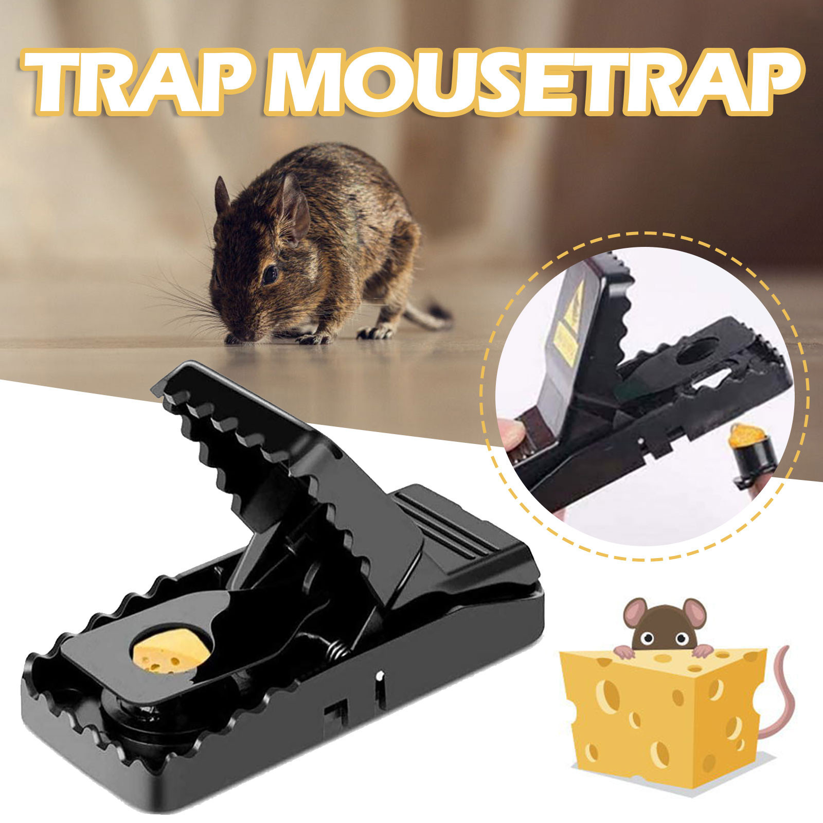 Hot sale Plastic Mouse Trap Mousetrap Bite Formula Pest Control Home Garden Wholesale Bulk Black Rat Trap