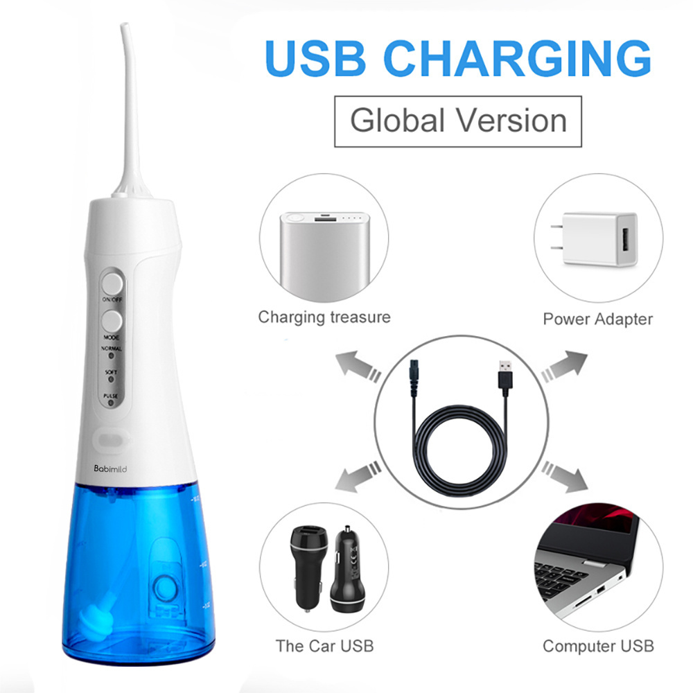 Oral Irrigator Water Flosser Dental Water Jet Tools Pick Cleaning Teeth 350ML 5 Nozzles Mouth Washing MachineFloss