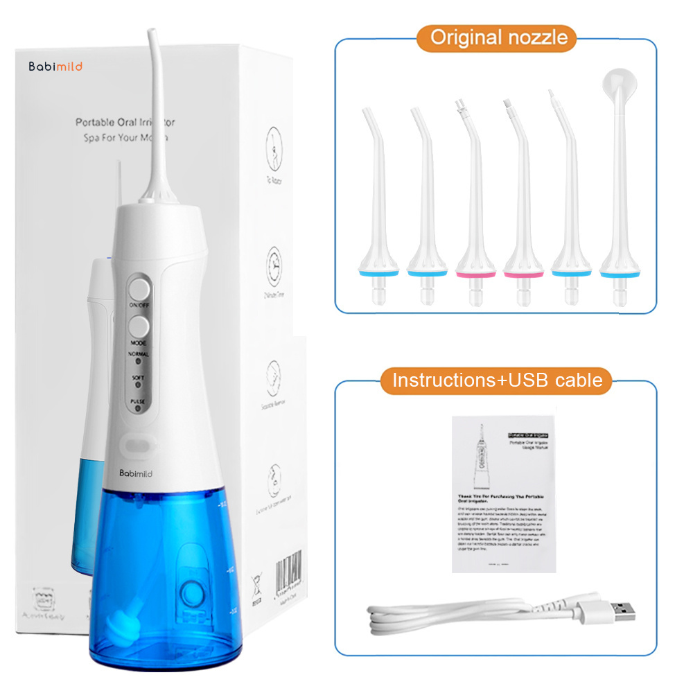 Oral Irrigator Water Flosser Dental Water Jet Tools Pick Cleaning Teeth 350ML 5 Nozzles Mouth Washing MachineFloss