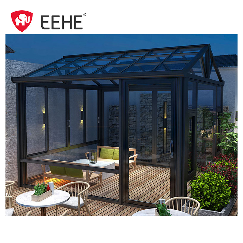 Outdoor garden aluminum enclosures sunroom prefabricated Triangular conservatory glass house