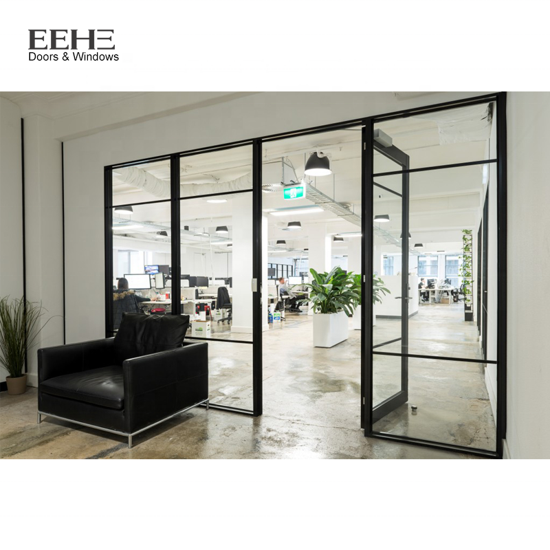 Hot selling aluminum glass design double swing door aluminum frame commercial two-way external door