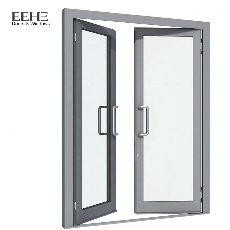 Hot selling aluminum glass design double swing door aluminum frame commercial two-way external door