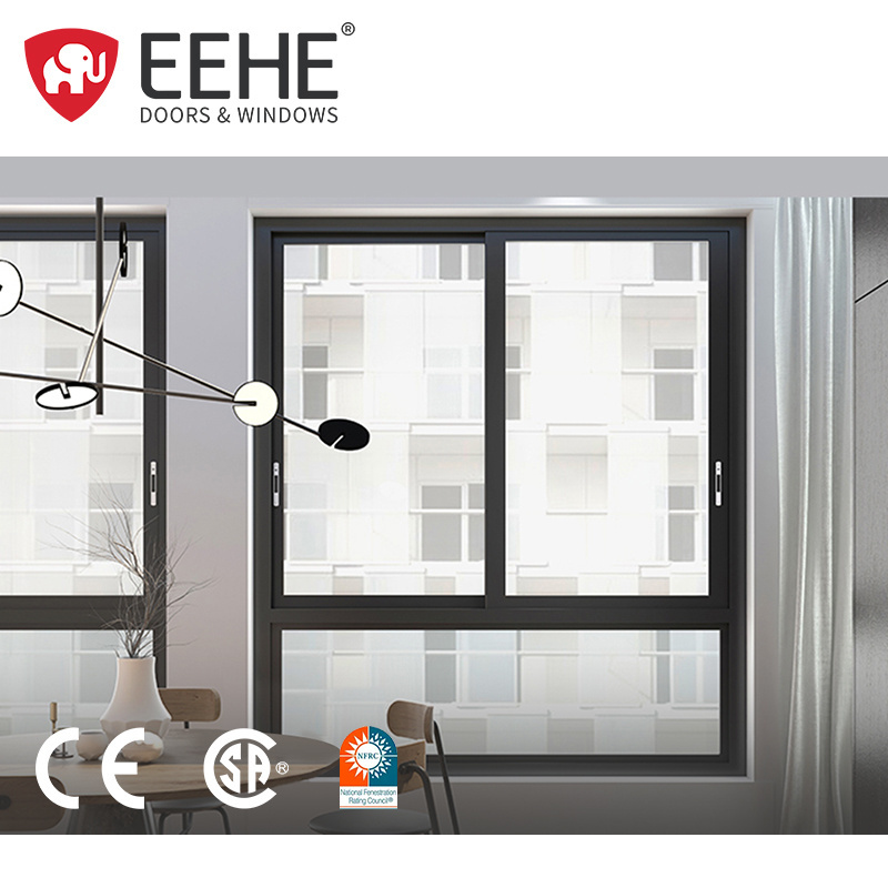 EEHE Black Screen Sliding Window Anti-mosquito Double Glazing Aluminum Alloy Pan Sliding Windows