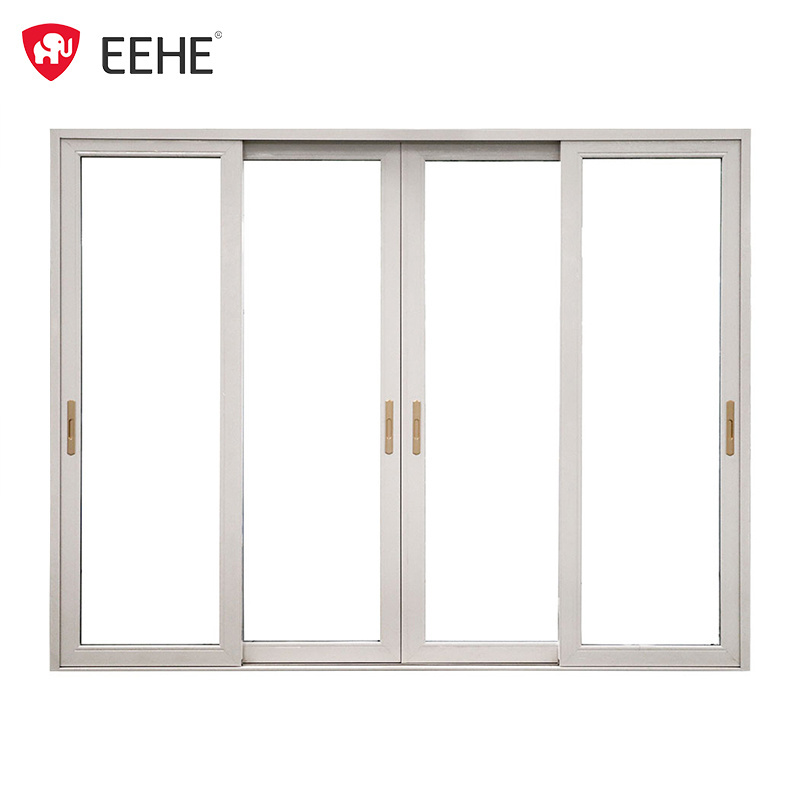 EEHE Patio Waterproof Sliding Door Aluminum Black Double Tempered Glass Screen Sliding Door