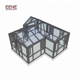 Outdoor garden aluminum enclosures sunroom prefabricated Triangular conservatory glass house