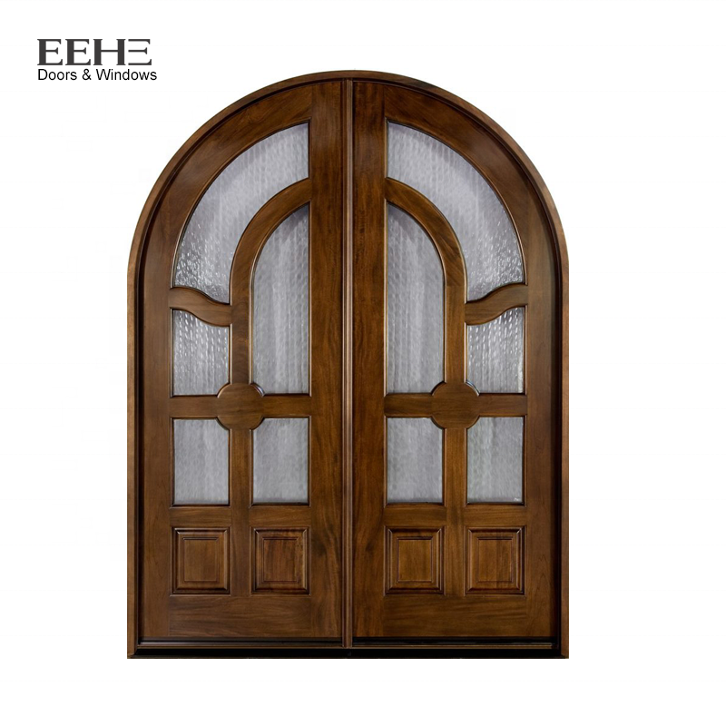 Arch Shape of Main Entrance Door Design Wooden Solid Wood Doors with Veneer