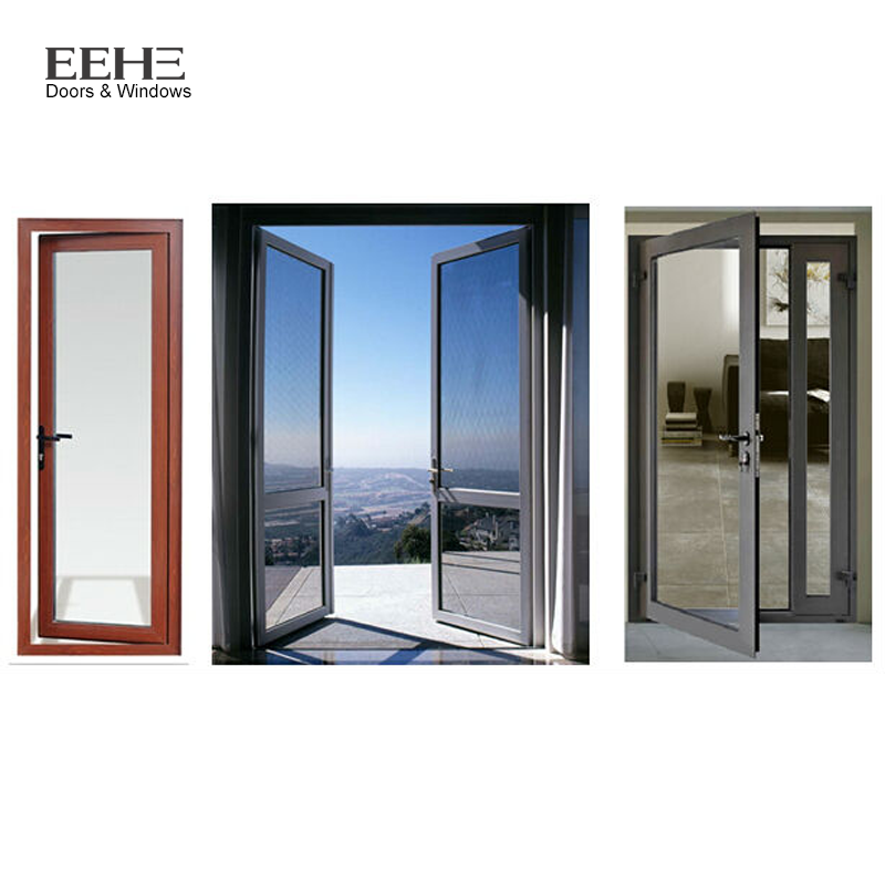 Hot Sale EEHE Modern Design Aluminum Double Swing Door Commercial patio entrance doors