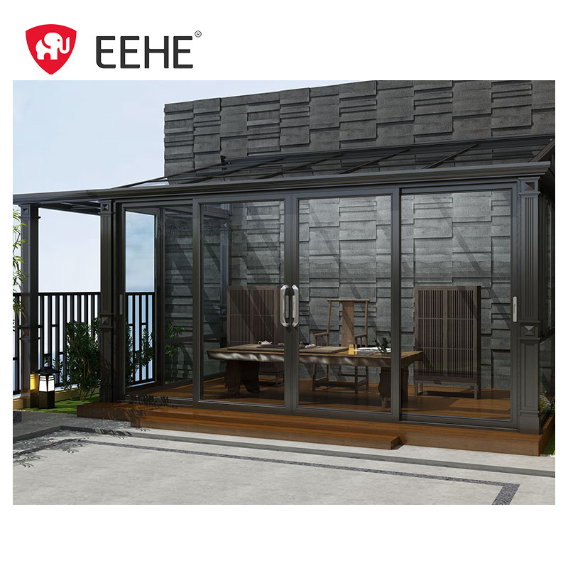 Outdoor garden aluminum enclosures sunroom prefabricated Triangular conservatory glass house