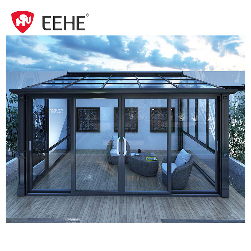 Outdoor garden aluminum enclosures sunroom prefabricated Triangular conservatory glass house