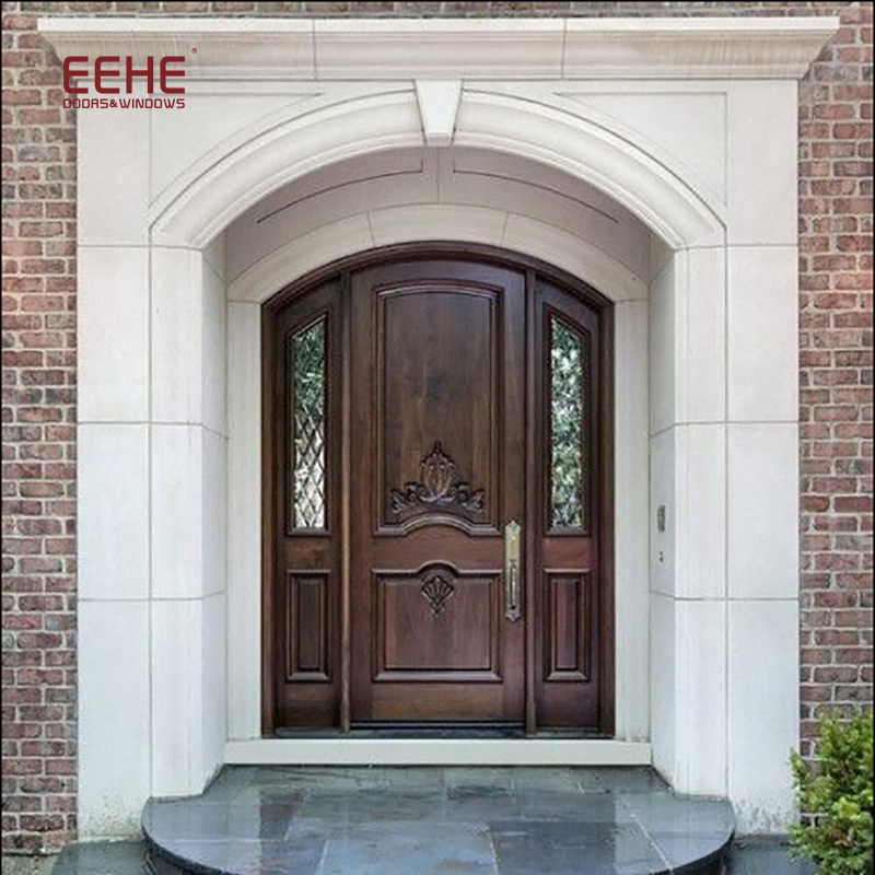 Apartment half round wooden entry doors design manufacturer