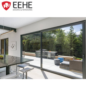 EEHE Heavy Duty Giant Glass Veranda Sliding Door Aluminum Insulated Hollow Shutter Sliding Door