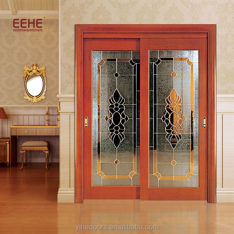 New Design Pakistani Wood Door Models With Glass for Kitchen