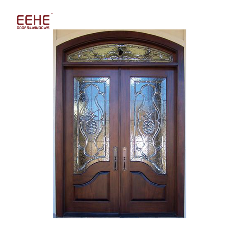 Apartment half round wooden entry doors design manufacturer