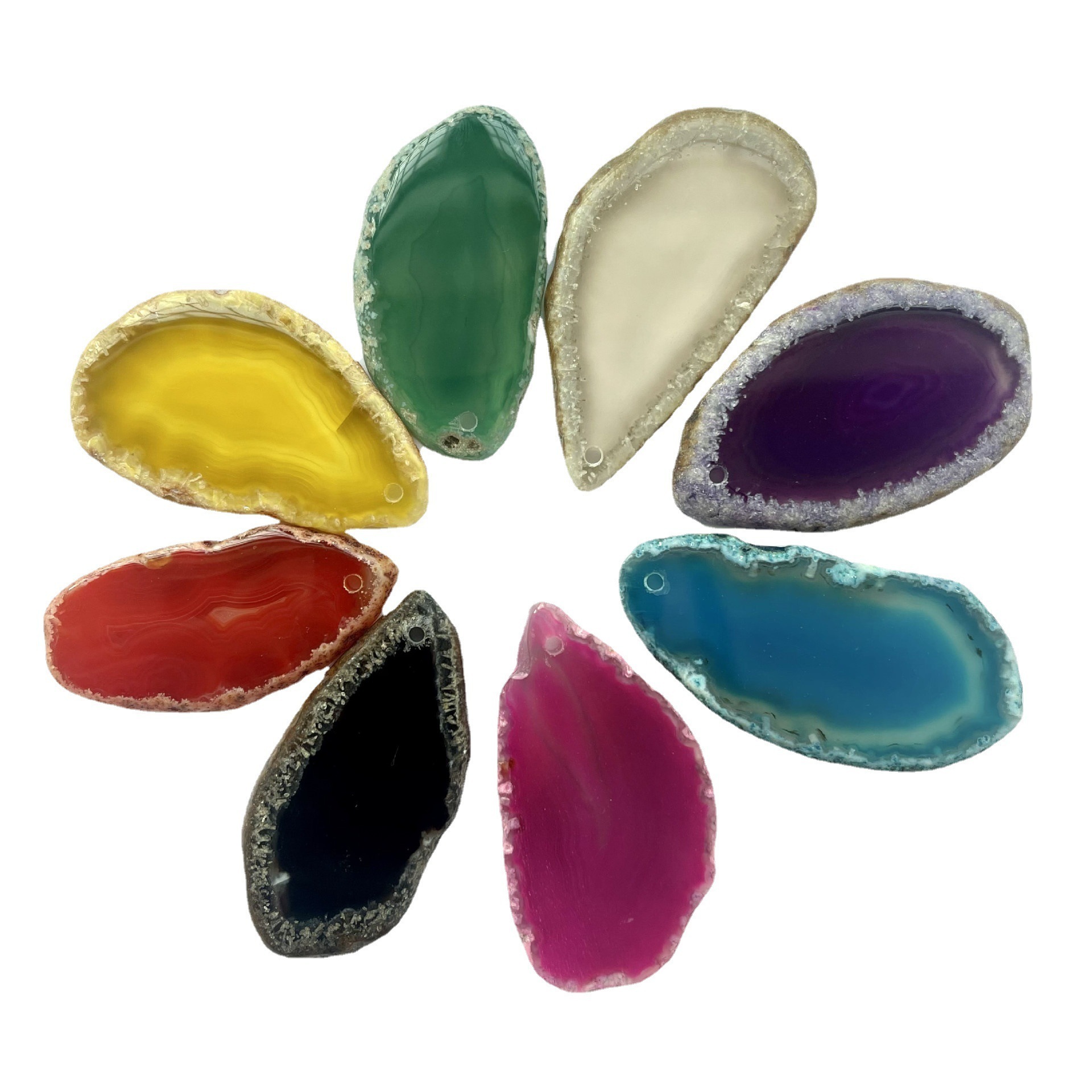 Factory directly selling  cheapest agate slice Natural gemstone agate Colorful crystal slice for accessories