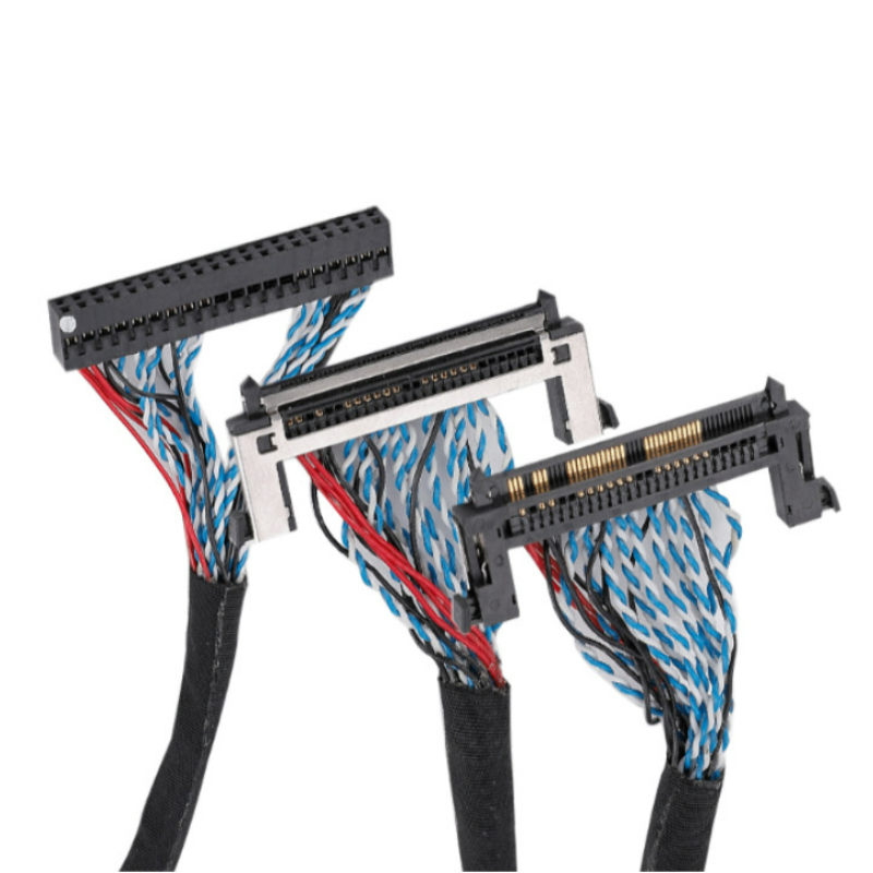 Custom Wire Harness Lvds Cable LCD 20/ 30pin Cable Assembly Factory IPEX Display LVDS Cable Assembly