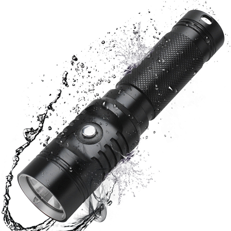 1800 lumens High Power Aluminum Waterproof LED Torch Super Bright LED Diving Powerful Led Flashlight with battery indicator