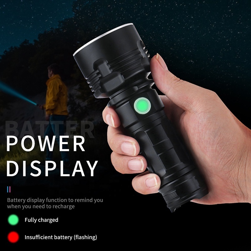 Super Bright 2000 Lm High Power Spotlight Heavy Duty Torch 1000m Long Range Flashlights Powerful Rechargeable Hunting Flashlight