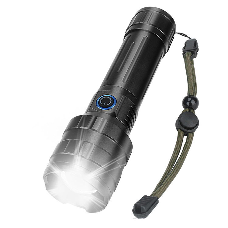 White Laser Flashlight High Power 5000 Lumen 1000m Long Distance Zoomable Ipx6 Waterproof Torch Light Portable Rechargeable Led