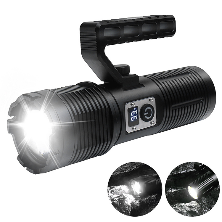 BORUiT 2024 Super Bright Light 3400 Luminens Rechargeable Flashlights Mini High Power Led Torch with Power Bank Functions