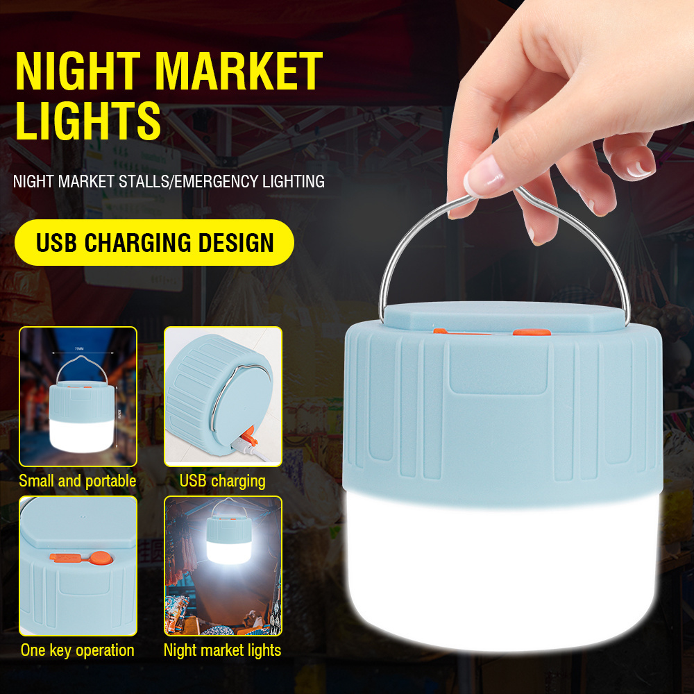 Mini camping lantern 100 lumens flood white light USB charging wide beam area portable hook design outdoor emergency lamp