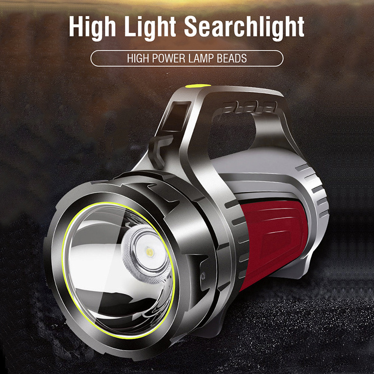 LED portable handheld flashlight IPX4 waterproof with 3 modes high capacity Strong light focused long-range Searchlight for Camp