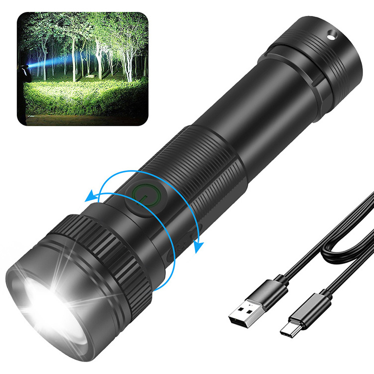 Boruit ST12 10000 Lumen High Power Flashlight Long Range Zoom Zoom Focus Rechargeable Hand Torch