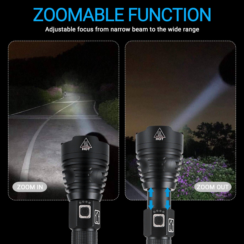 BORUiT Factory High quality High power LED brightest flashlight Climbing sports rechargeable portable waterproof Torch