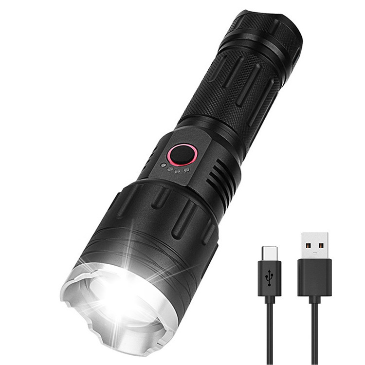 5000 Lumen  Flashlight 1000m Long Beam Distance Smart Zoom Function Type C charging Waterproof IPX6 Outdoor Torch Light