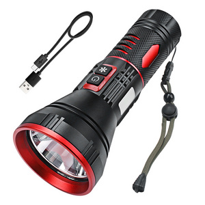 Super Bright Flashlight 6000 Lumen Flashlight Led Aluminum Alloy Long Shot Powerful Flashlight With Power Bank