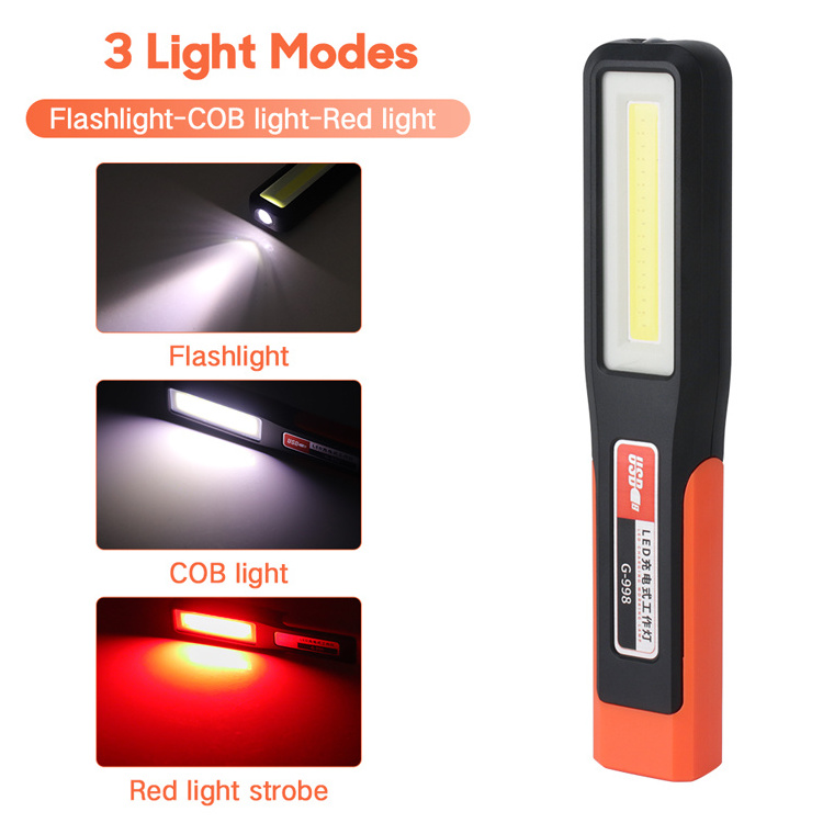 Outdoor Camping 10W Multifunction Worklight Portable USB Rechargeable LED Work flashlight