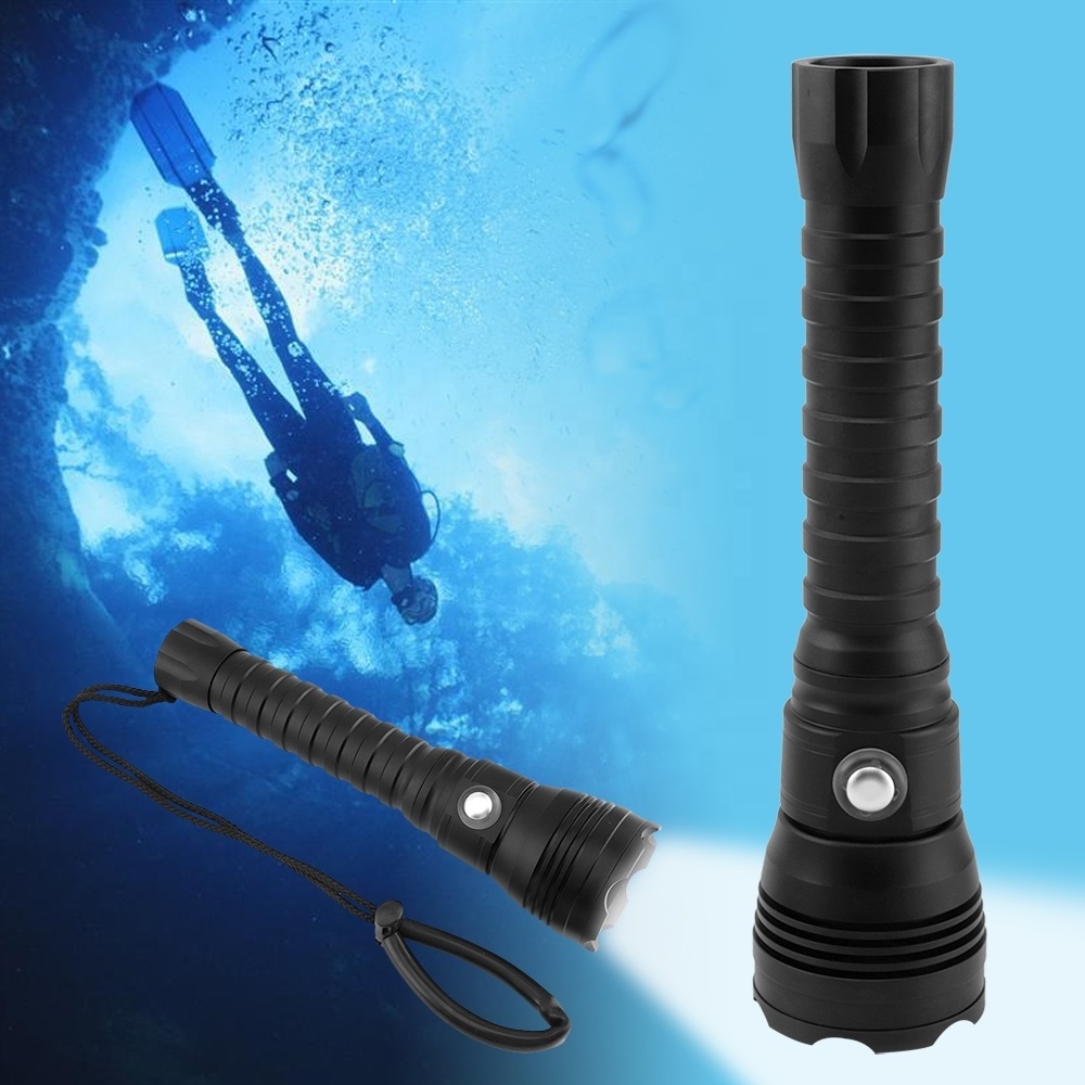 Super 4000 Lumen Professional IPX8 Waterproof Using 18650/26650 Battery Torch LED Flashlight for Underwater Diving