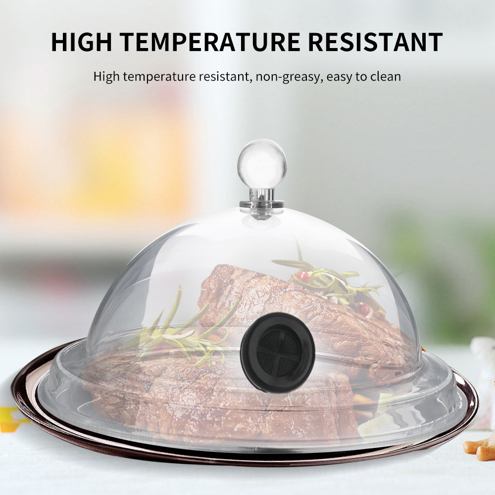 Molecular Cuisine Smoke Cover 16*10CM Plastic Cloche Lid Dome Cover For Smoking Infuser