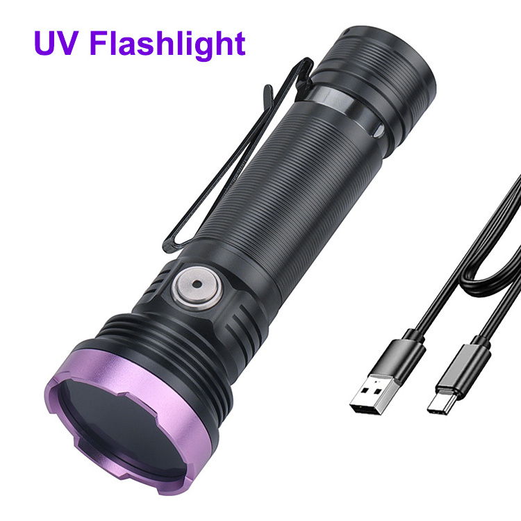 Boruit UV Flashlight 13W 365nm Mini USB Rechargeable Ultraviolet LED Light for Ore Cat tinea skin Scorpion Money Checker