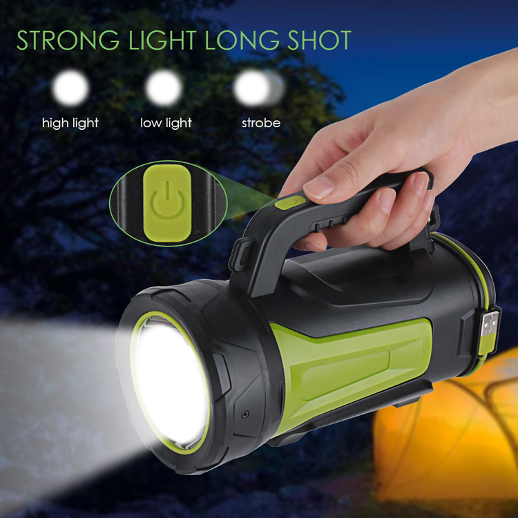 3600mah Battery New USB Rechargeable LED Searchlight Linterna for Camping