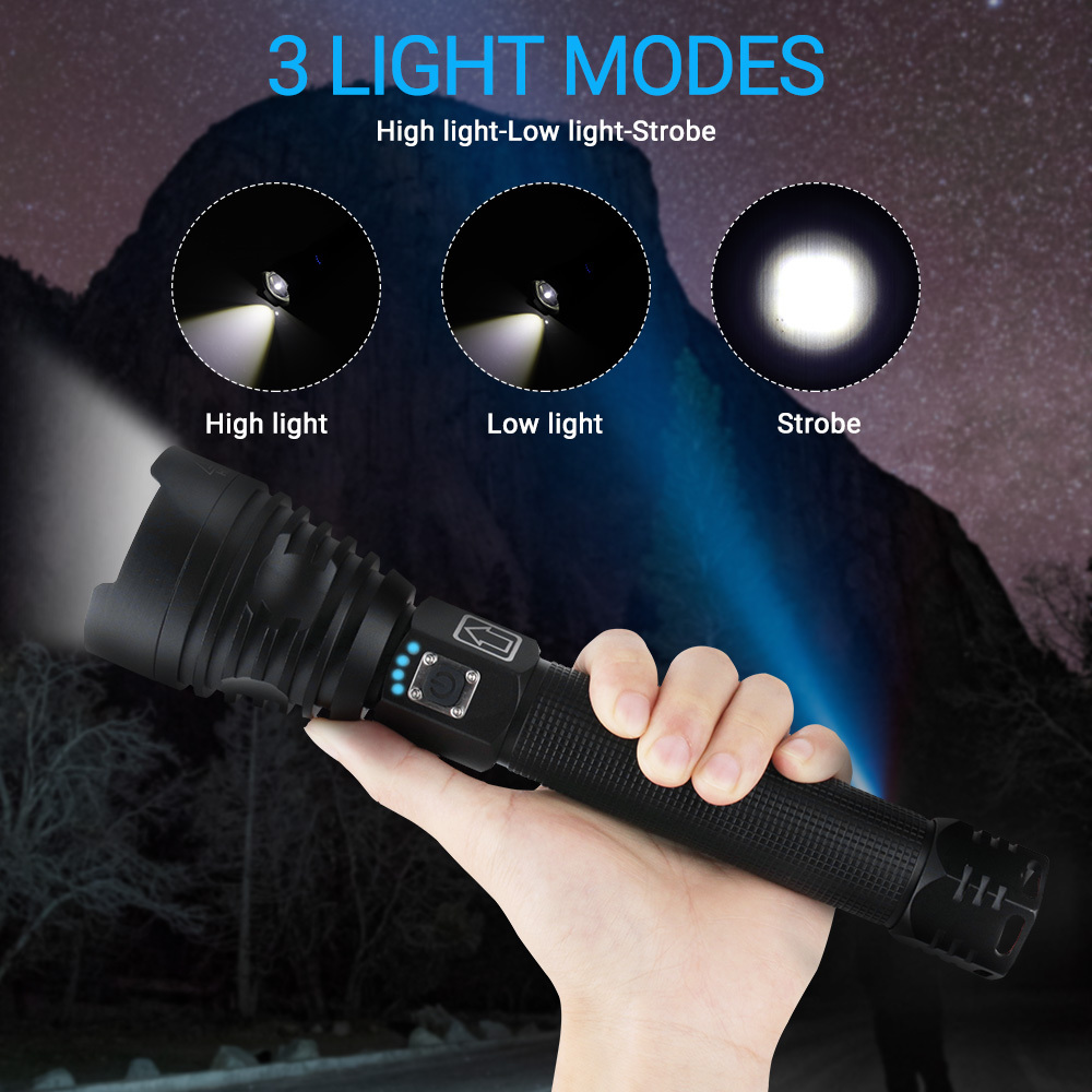 BORUiT Factory High quality High power LED brightest flashlight Climbing sports rechargeable portable waterproof Torch