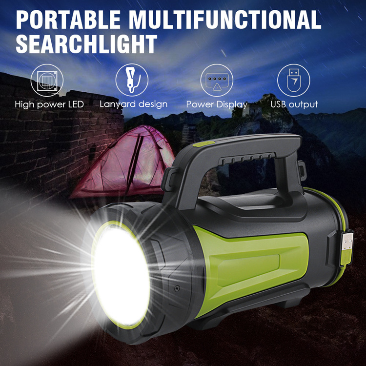 3600mah Battery New USB Rechargeable LED Searchlight Linterna for Camping