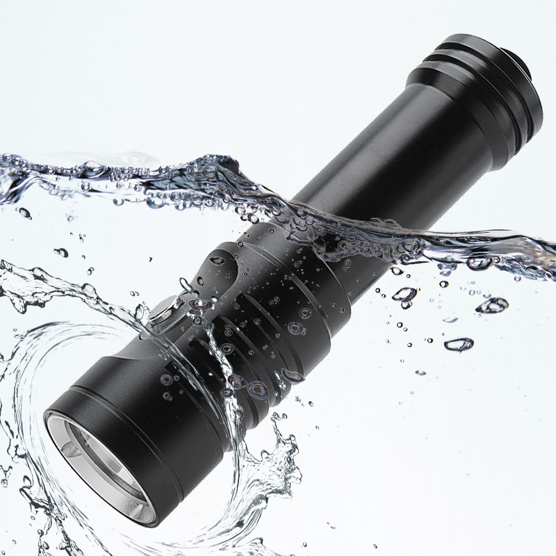 Scuba Rechargeable Diving Flashlight Torch Ip68 Highest Waterproof Rating Professional Diving Light Powered By 18650 Battery