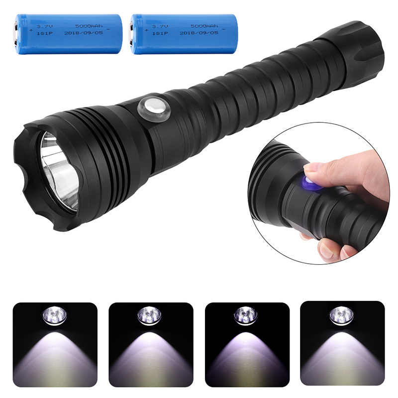 Super 4000 Lumen Professional IPX8 Waterproof Using 18650/26650 Battery Torch LED Flashlight for Underwater Diving