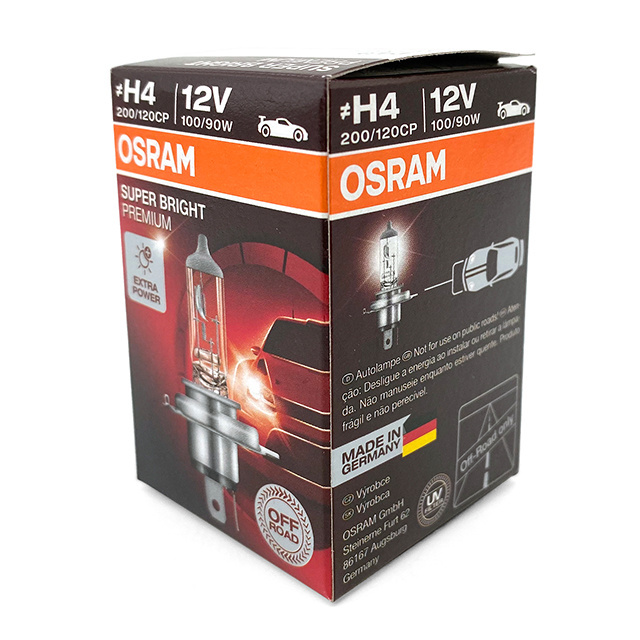 Osram 62204SBP H4 12V 100/90W Halogen headlight lamp 4800K P43t Made in Germany