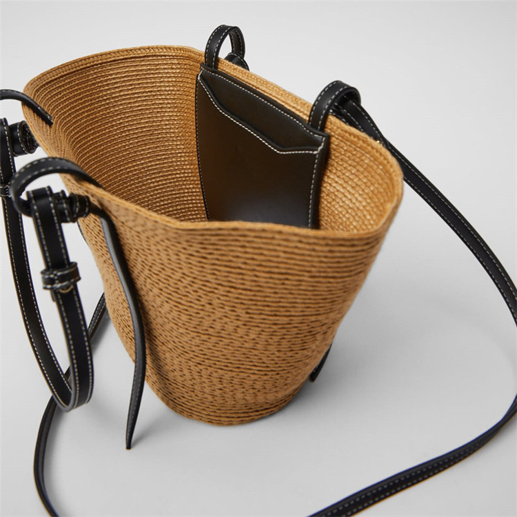 Large Capacity Straw Beach Bag Vintage Handmade Woven Shoulder Bag Raffia Rattan bags Bohemian Summer Vacation Casual Handbags