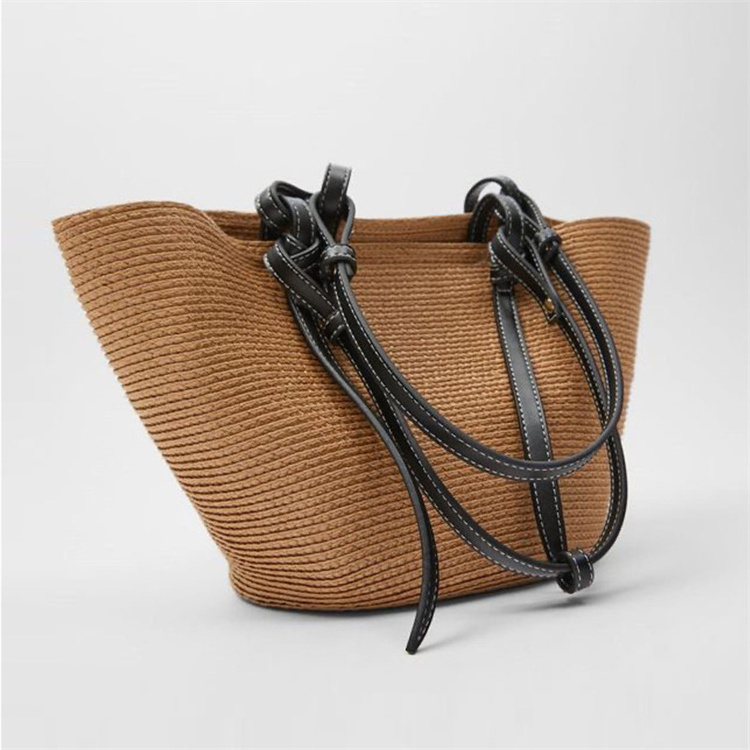 Large Capacity Straw Beach Bag Vintage Handmade Woven Shoulder Bag Raffia Rattan bags Bohemian Summer Vacation Casual Handbags