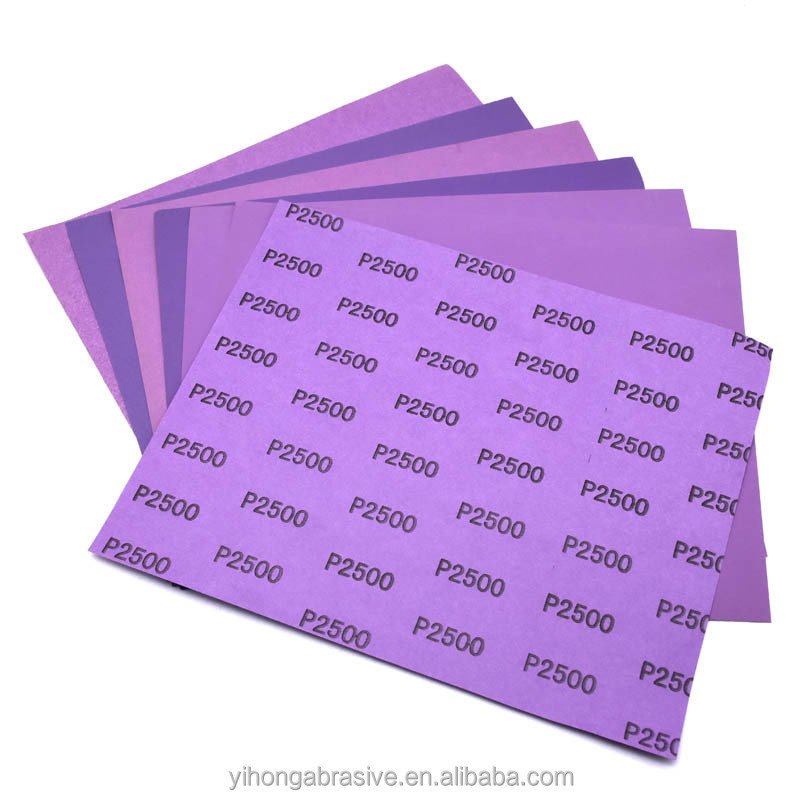 230x280mm Waterproof Sandpaper Purple Ceramic Abrasive Wet And Dry Latex Sandpaper For Polishing Metal