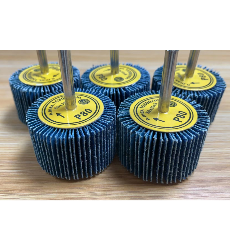 Coated Zirconia Abrasive Tools For Metal Pipe Polishing Flap Wheels Mounted Flap Wheel With Shaft