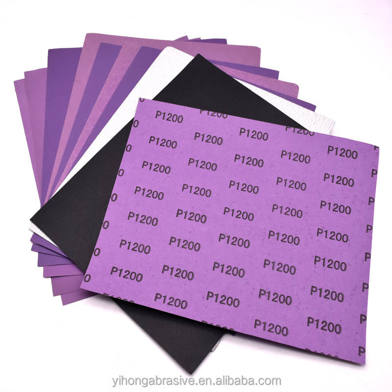 230x280mm Waterproof Sandpaper Purple Ceramic Abrasive Wet And Dry Latex Sandpaper For Polishing Metal