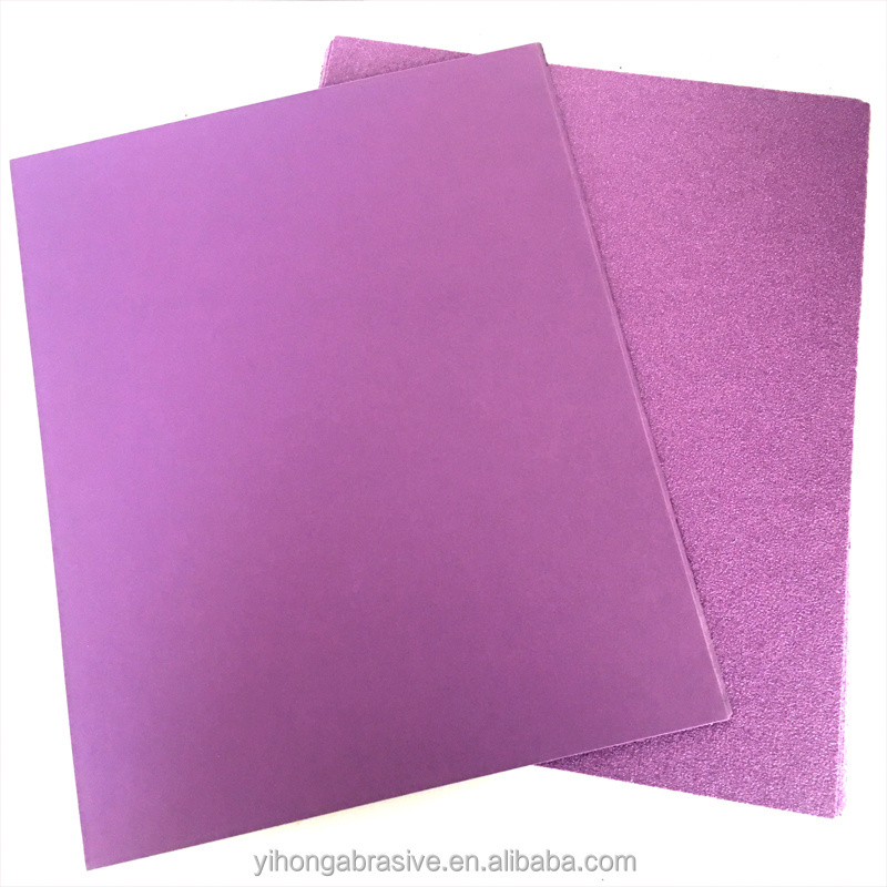 230x280mm Waterproof Sandpaper Purple Ceramic Abrasive Wet And Dry Latex Sandpaper For Polishing Metal