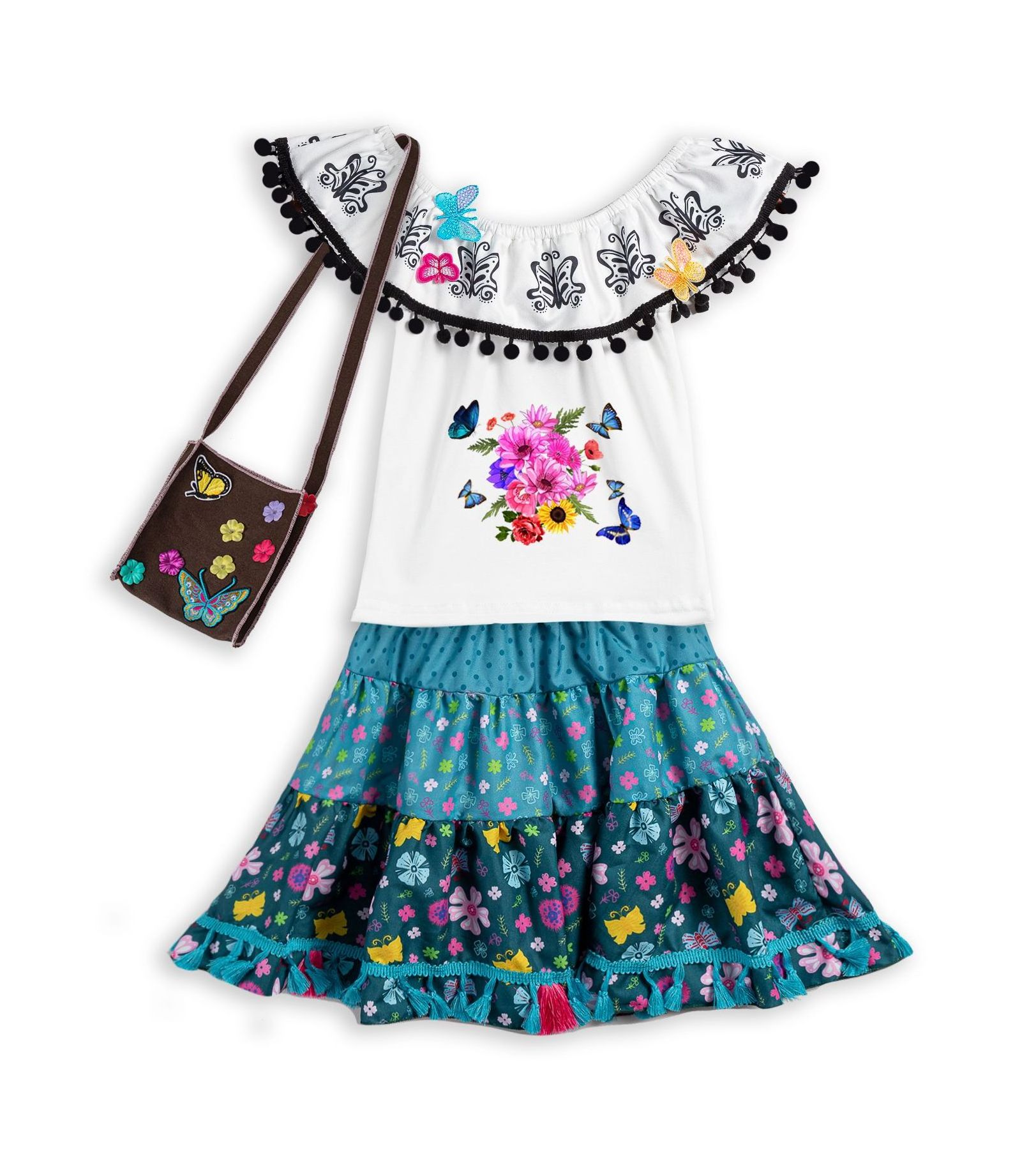 2022 Tv & Movie Costumes Encanto Mirabel Cosplay Costume Kids Carnival Birthday Princess Dress Children Party Encanto Dresses