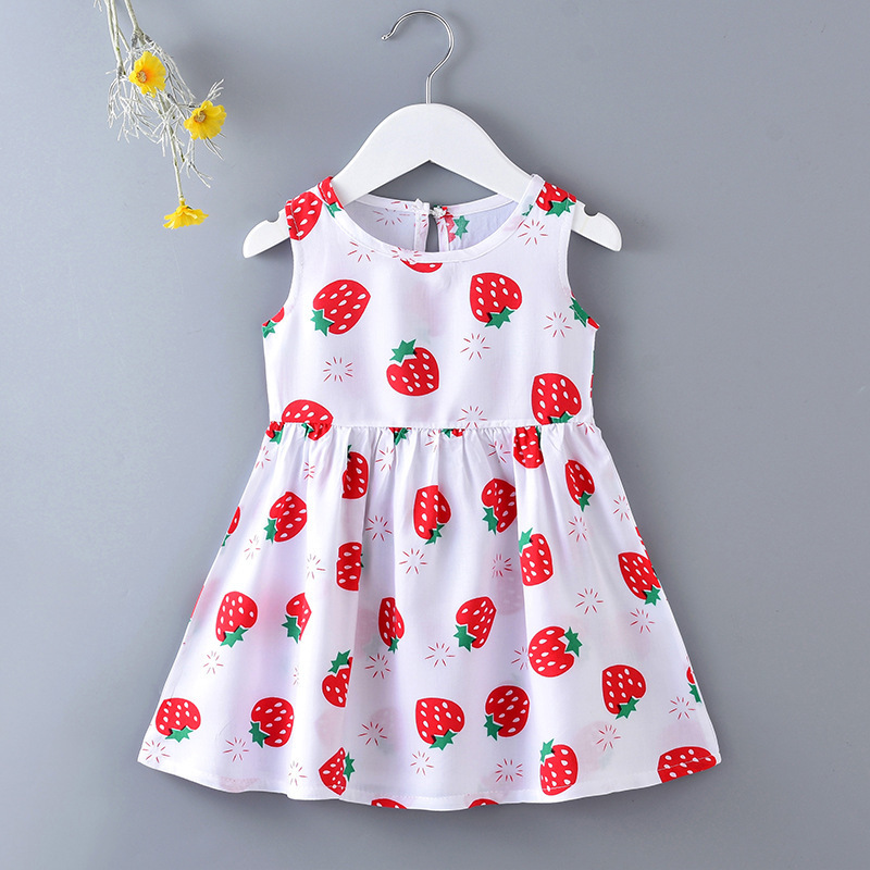 Summer Floral Princess Skirt Girl'S Dress Beach Dress 2023 New Cotton Silk Sundress Girls' A-Line Dress Skirt