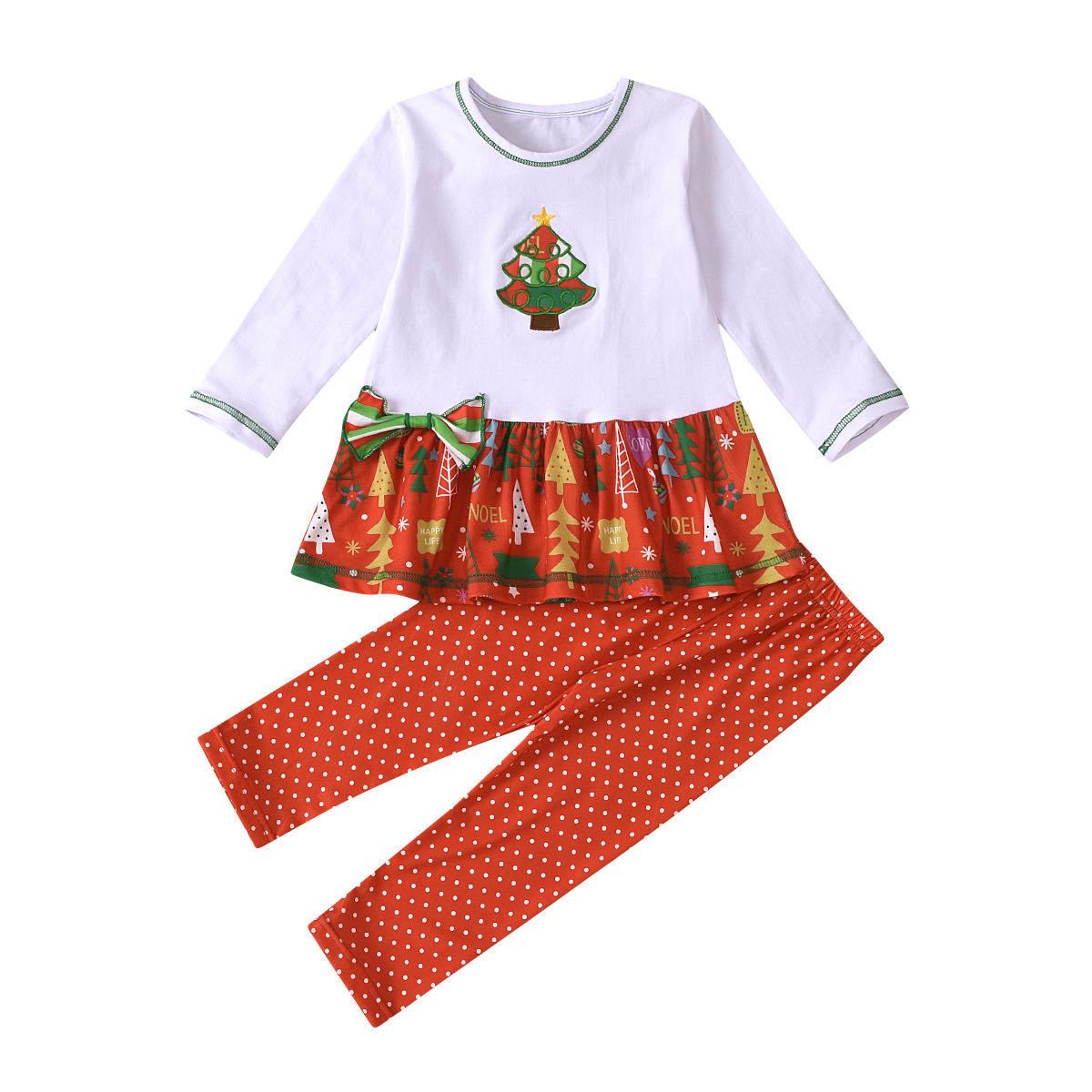 Baby Set Children's Clothes Striped Bell Bottoms Children's Christmas Set